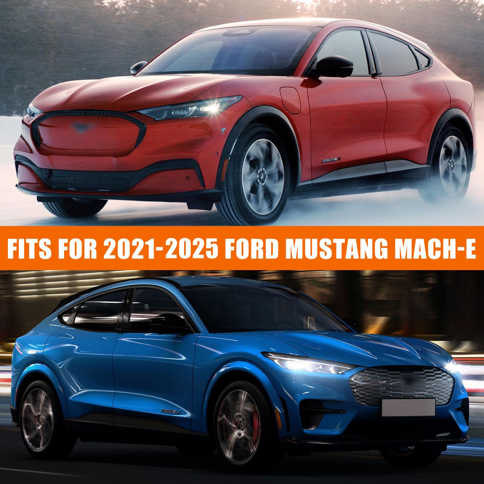 Waterproof Car Cover Replace for 2021-2025 Ford Mustang Mach-E 6 Layers All Weather Custom-fit Car Cover with Zipper — view 7