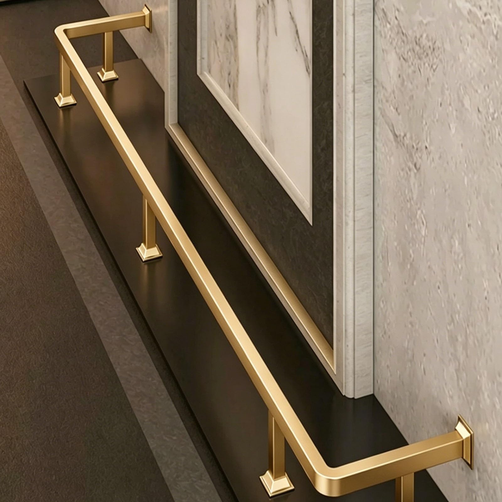 HDYZJQ Wall Mount Bar Foot Rails for Kitchen Island, Restaurant Undercounter Stainless Steel Foot Support Rod, Indoor & Outdoor Generic Bar Stool Railing(Gold,460cm/15.1ft)