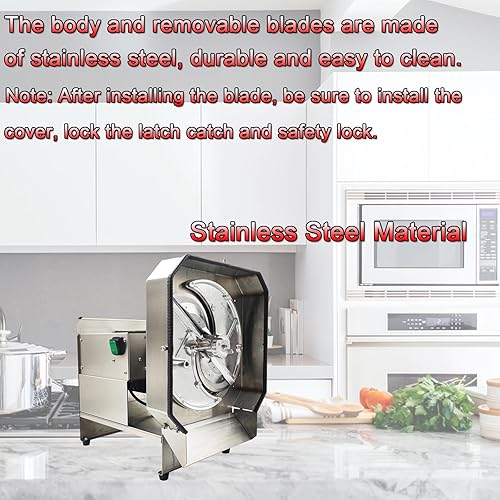 Miniatura 4 de Iproods Electric Vegetable Slicer Machine, Commercial Fruit Slicer Machine, 0-0.35"(0-9mm) Thickness Adjustable Stainless Steel Blade