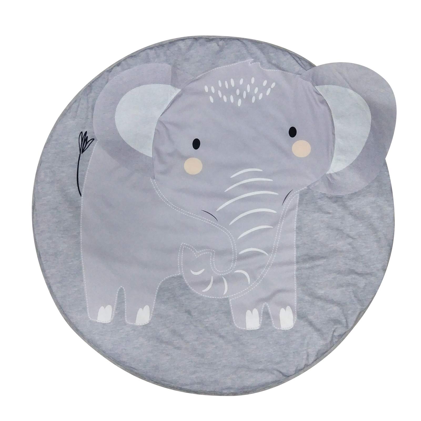 pekdi Kids Nursery Rug Elephant Shaped Play Mat Round Carpet Cartoon  Elephant Design Baby Floor Playmats for Home Room Decoration Inch Grey