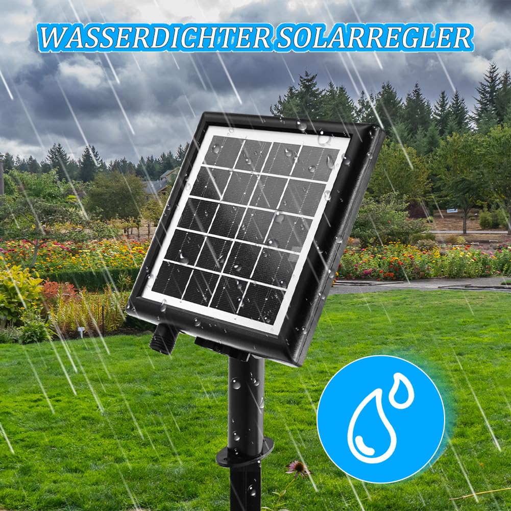 Joycabin 2400mAh Solarpanel Ersatz für Lichterketten mit Fernbedienung 8 Beleuchtungsmodi Wasserdicht Einstellbare Leuchtkraft Solar Lampe String Controller für Solarpanel Lichterkette Außen