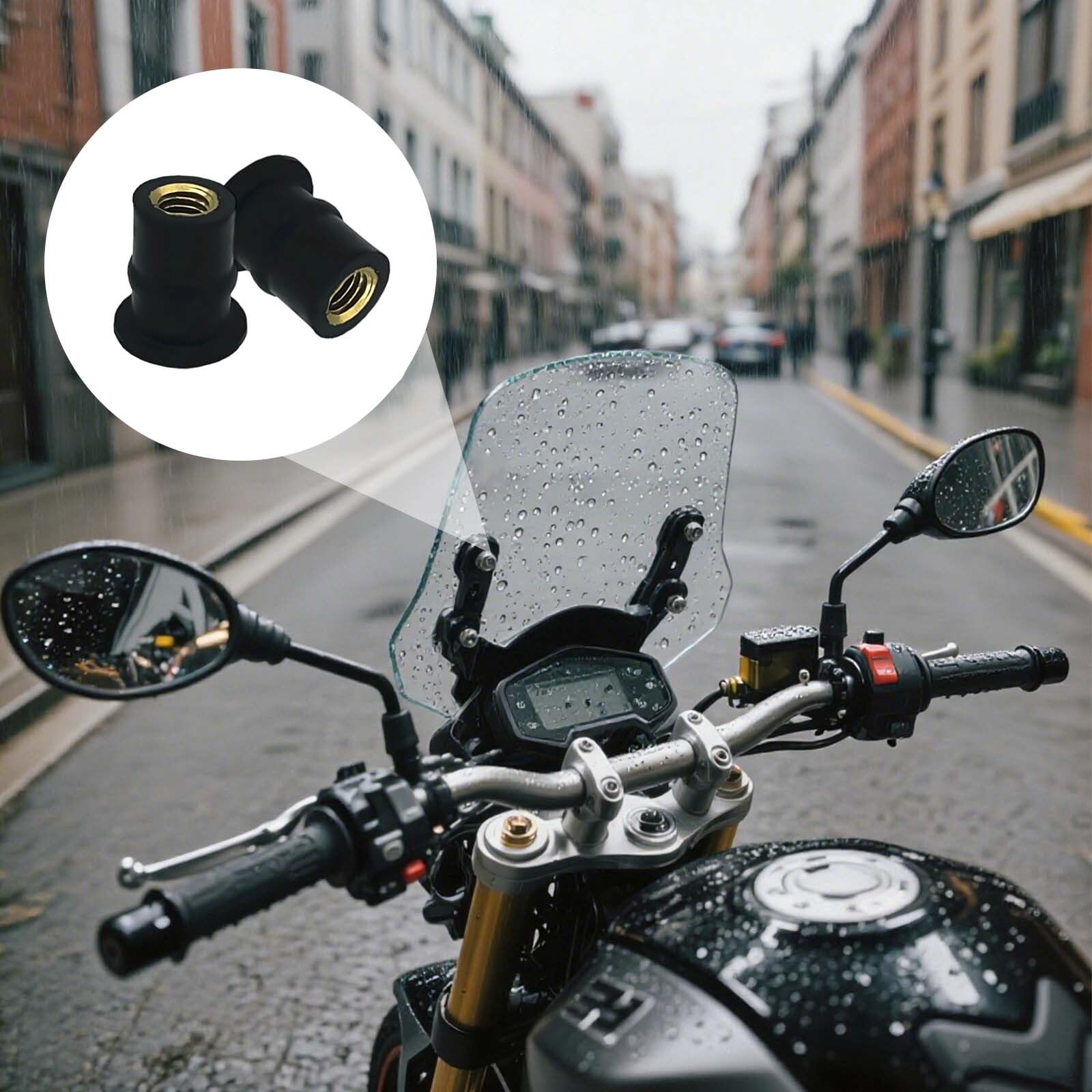10 dadi per parabrezza M4/M5 per moto, dadi ondulati per parabrezza, dadi di fissaggio (Straight Convexity, M5)