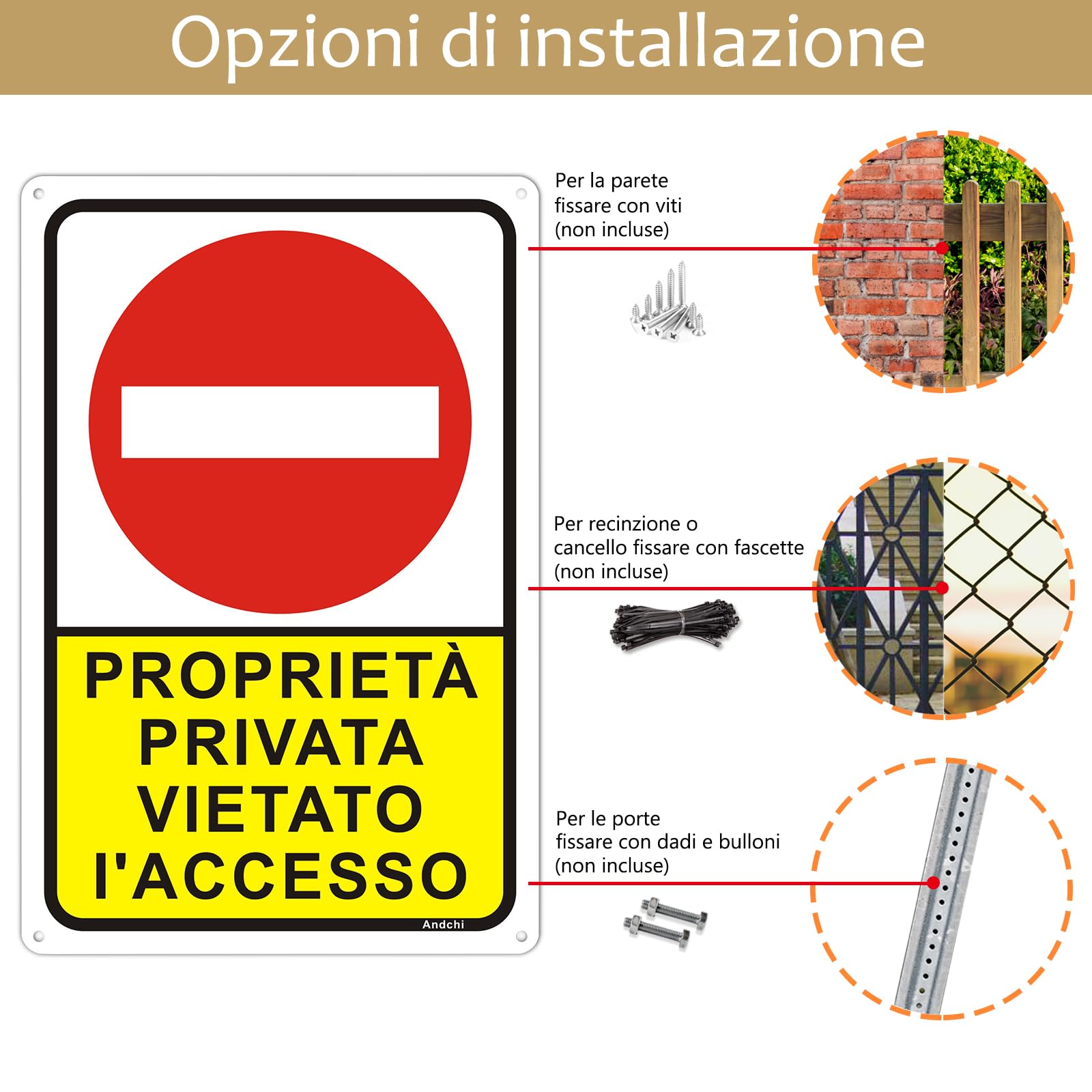 2 pezzi Cartelli di PROPRIETA PRIVATA VIETATO L'ACCESSO sicurezza e promemoria(Rosso+giallo, 20x30)