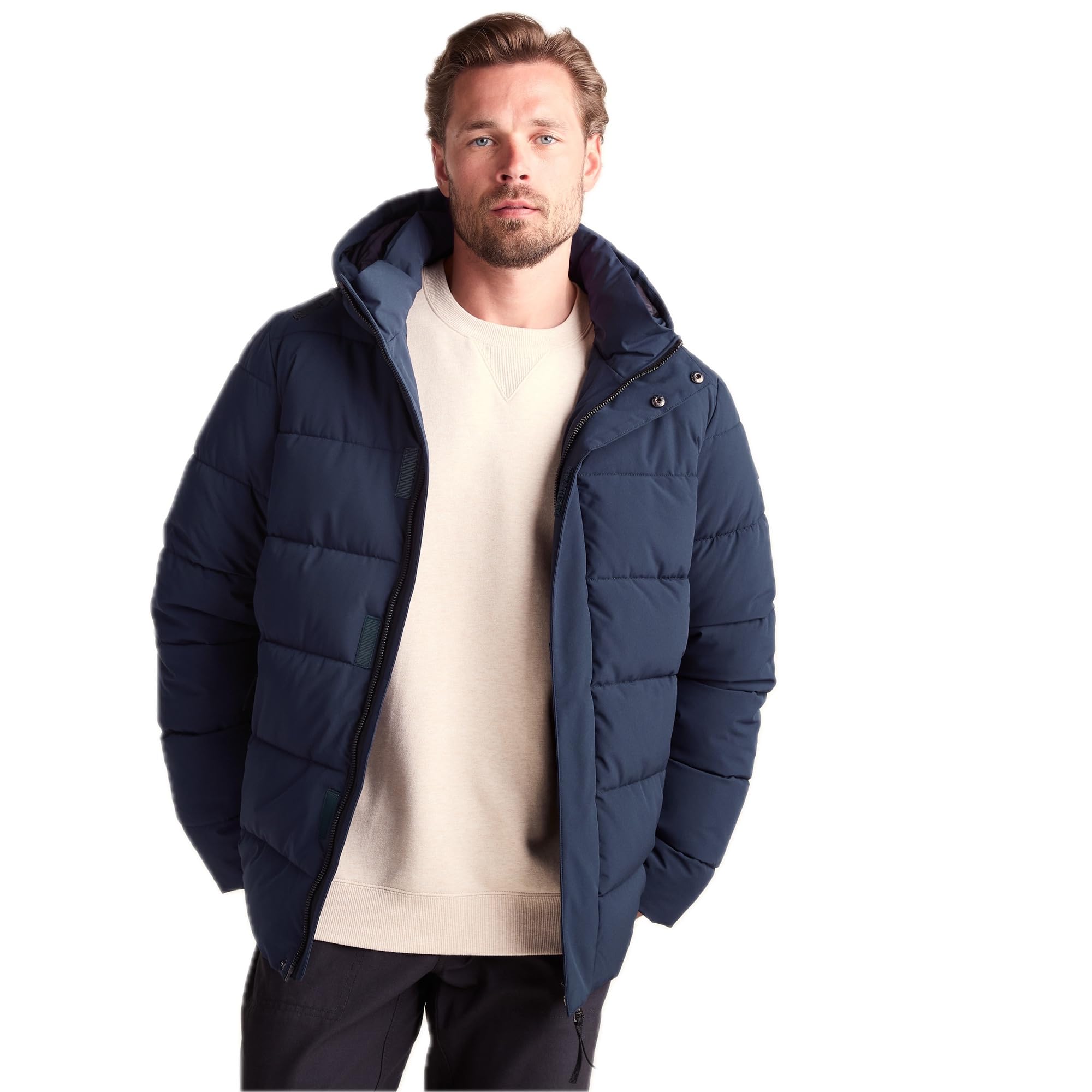 TOG24 Tunnard Mens Windproof Insulated Coat, Quilted Padded Hooded Thermal