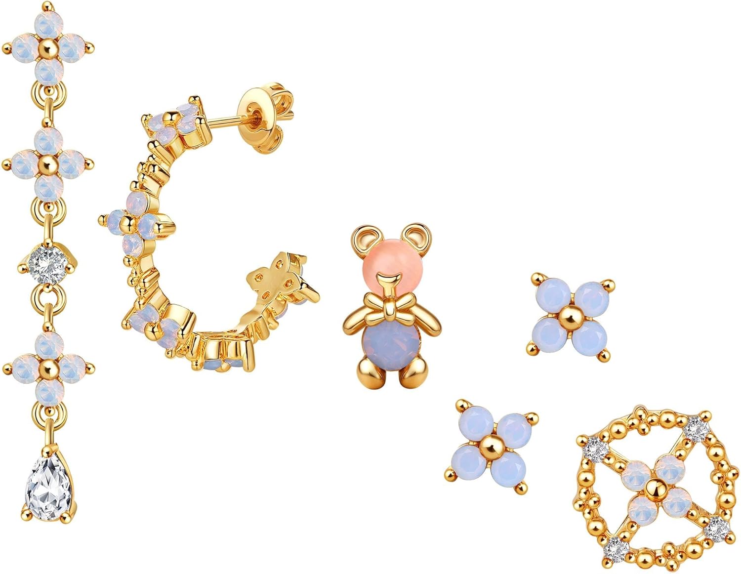 Sterling Silver Post Earrings for Women - Hypoallergenic Cartilage Earrings Dainty 14K Gold Plated Stud Huggie Hoop Earrings Dangle Chain Earrings Gold Plated Jewelry - Image 3