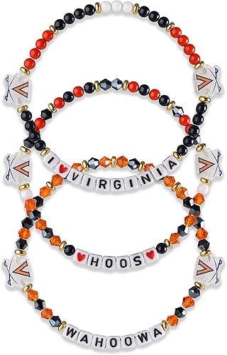 Miniatura 88 de FOCO NCAA unisex-adulto Paquete de 3 Pulseras de la Amistad con Cuentas con Logotipo de Equipo Universitario de la NCAA Oficialmente Licenciadas