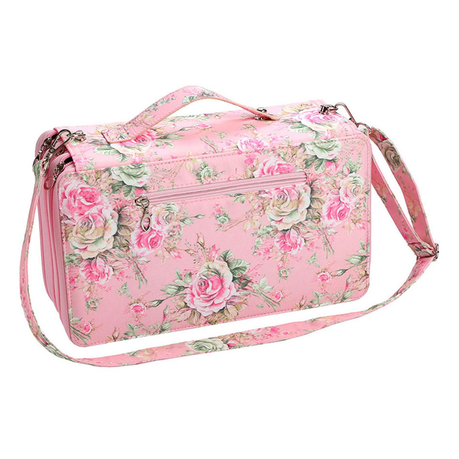 Grande custodia organizer per pennarelli, 120 scomparti, con tracolla, per pennelli, penne e accessori artistici, Colore 3, 35x10x19cm