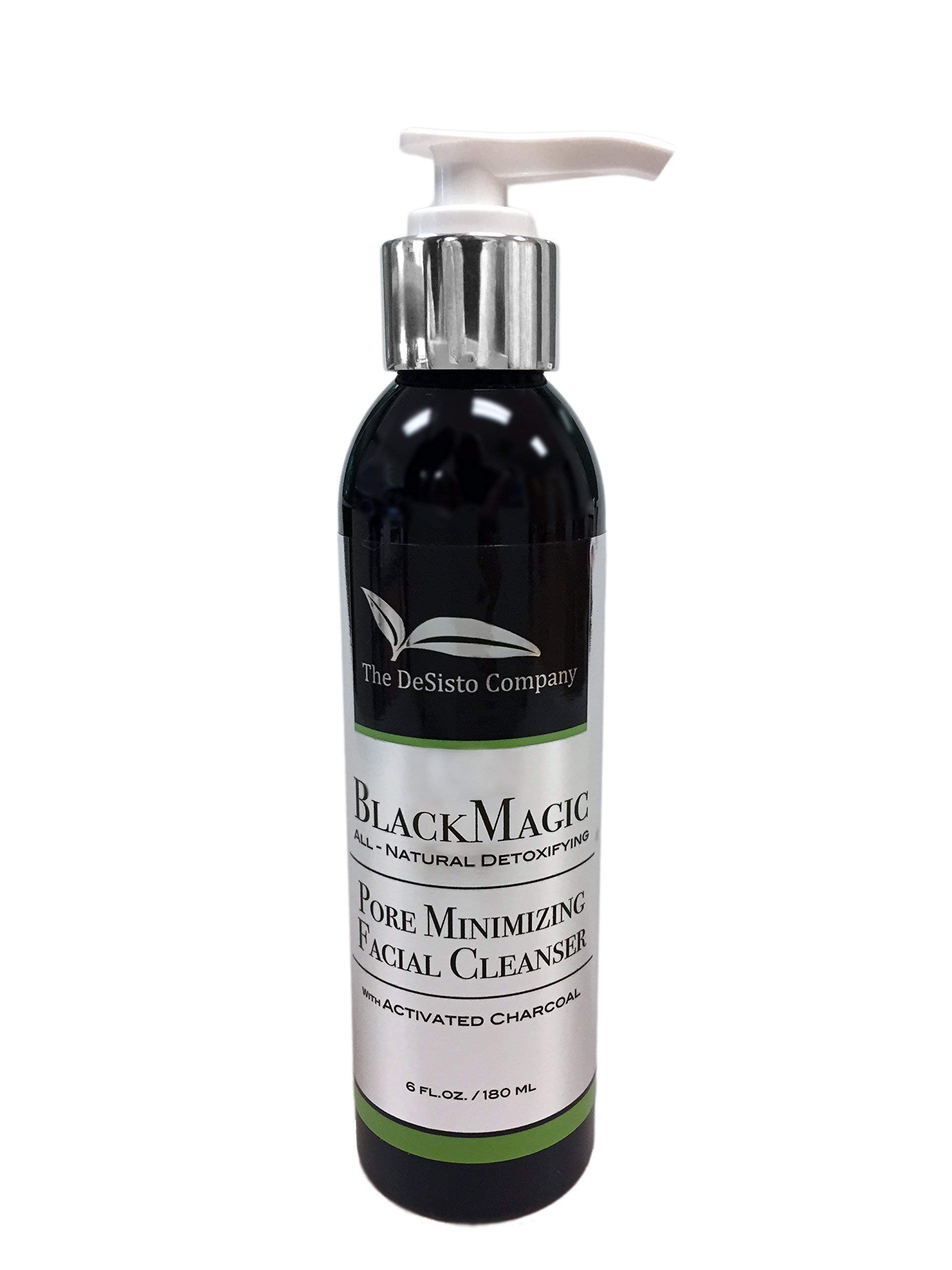 BlackMagic Pore-Minimizing Facial Cleanser, All Natural Skin Cleaner with Activated Charcoal and Organic Essential Oils | Great for Acne Treatment, Oily Skin, Dry Skin | Vegan, Cruelty-Free Facewash