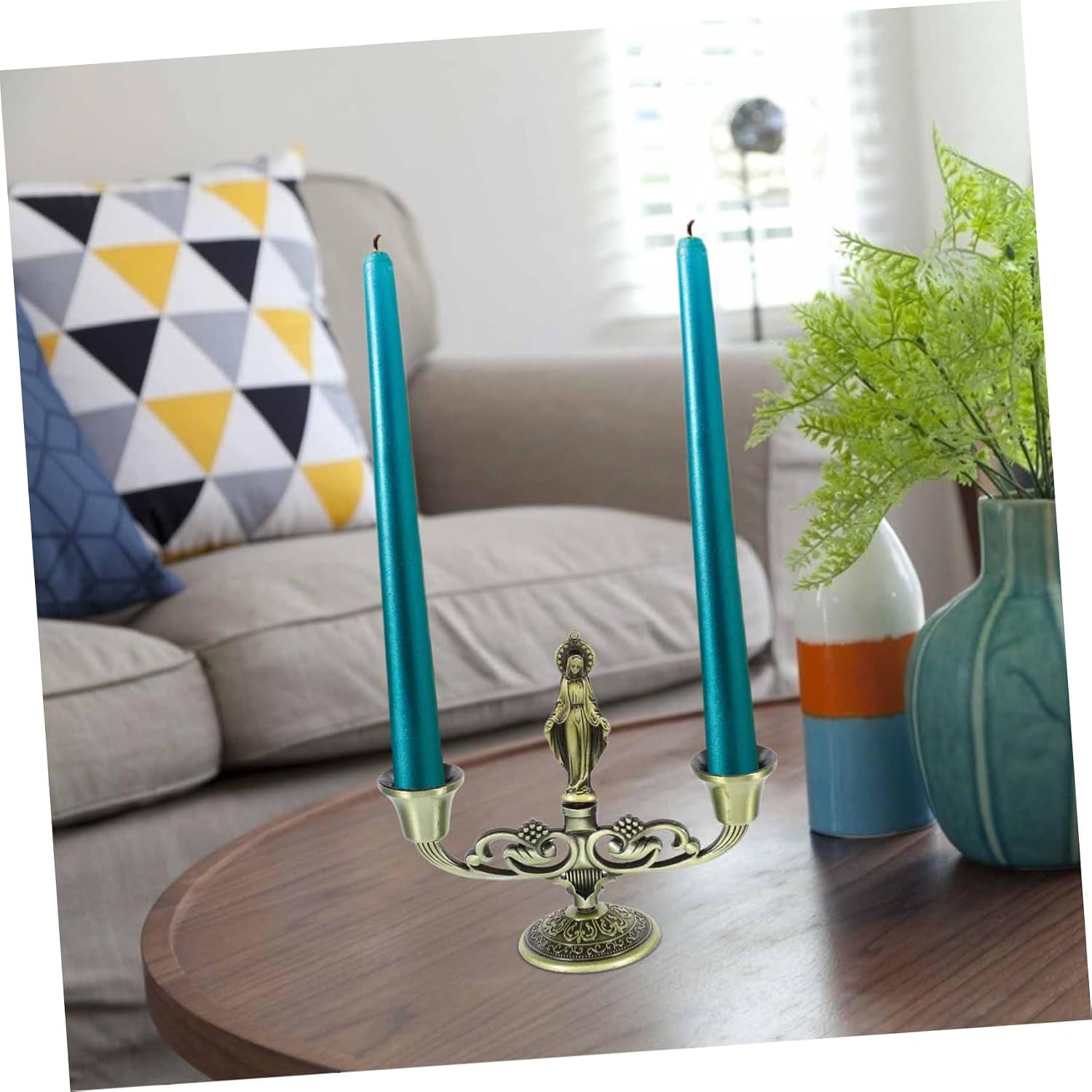 Luxshiny Metal Candelabra Candlestick Holder Christian Design European Elegance Table Decoration Living Room Ornament