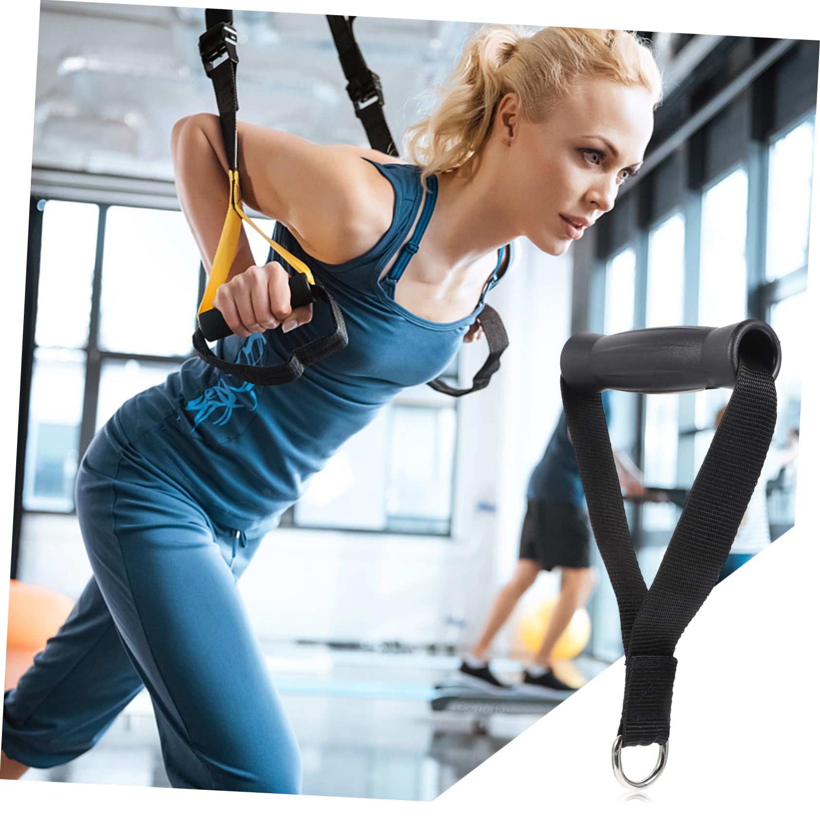 2Stücke Fitness Bizeps Griff Professionelle Zuggriffe für Krafttraining Widerstandsband Handgriffe Trainingszubehör für Fitnessstudio Armtraining und Workout Zubehör
