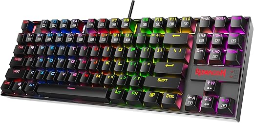 Redragon Kumara K552-RGB LED Backlit USB Mechanical Gaming Keyboard Without Numlock Keys, Black