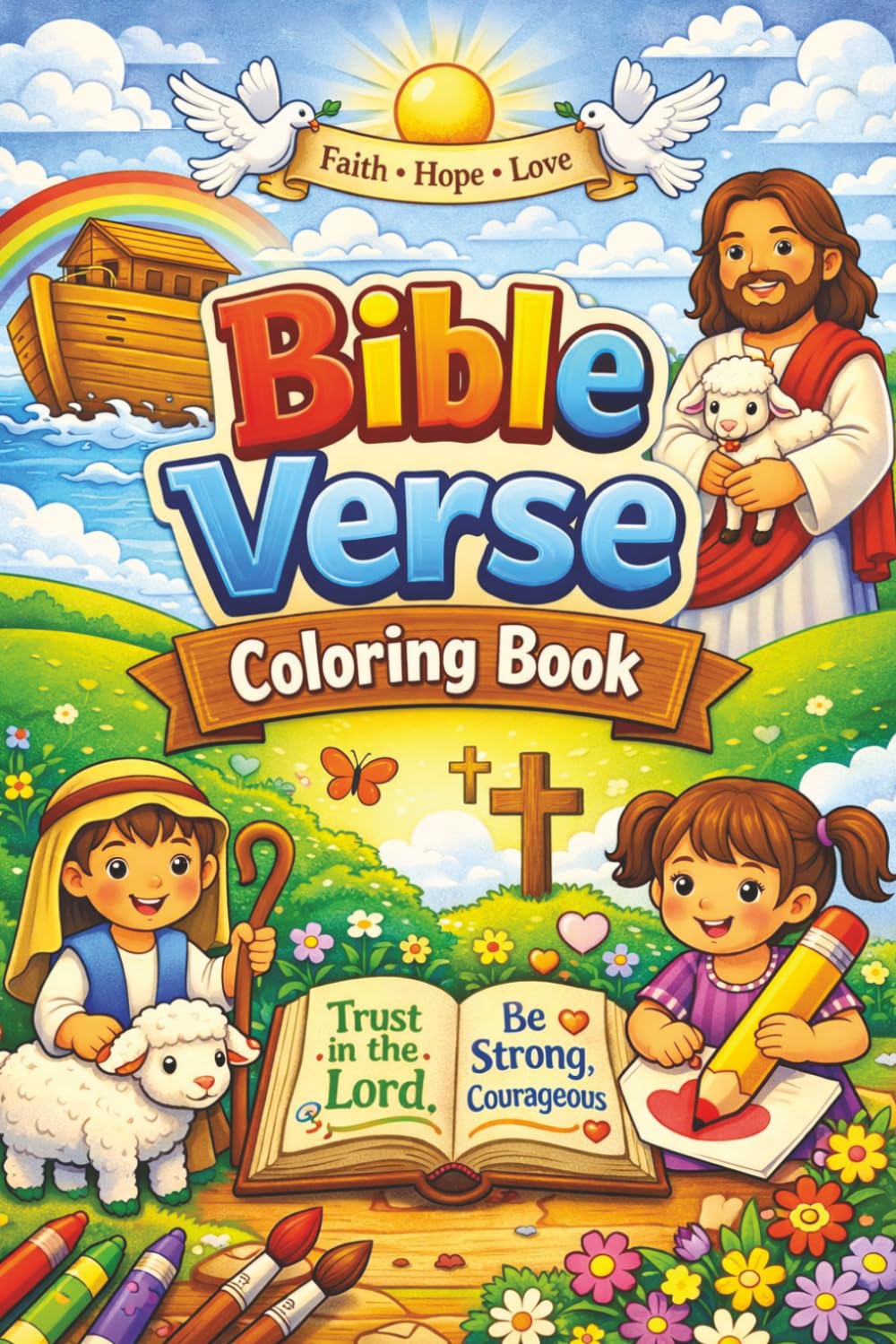 Bible Verse Coloring Book for Kids: Fun Christian Coloring Pages with Inspiring Scriptures: Easy-to-Color Christian Pages with Bible Verses