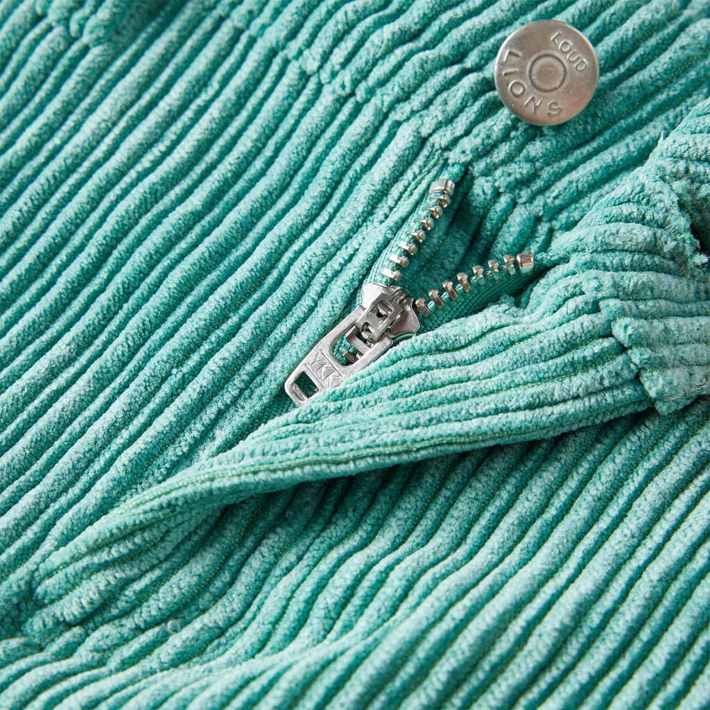 Pantalones infantiles de pana verde menta para niños y niñas, cómodos pantalones de tela elástica con cintura elástica, pierna ancha, dos bolsillos, adecuados para el día a día, escuela