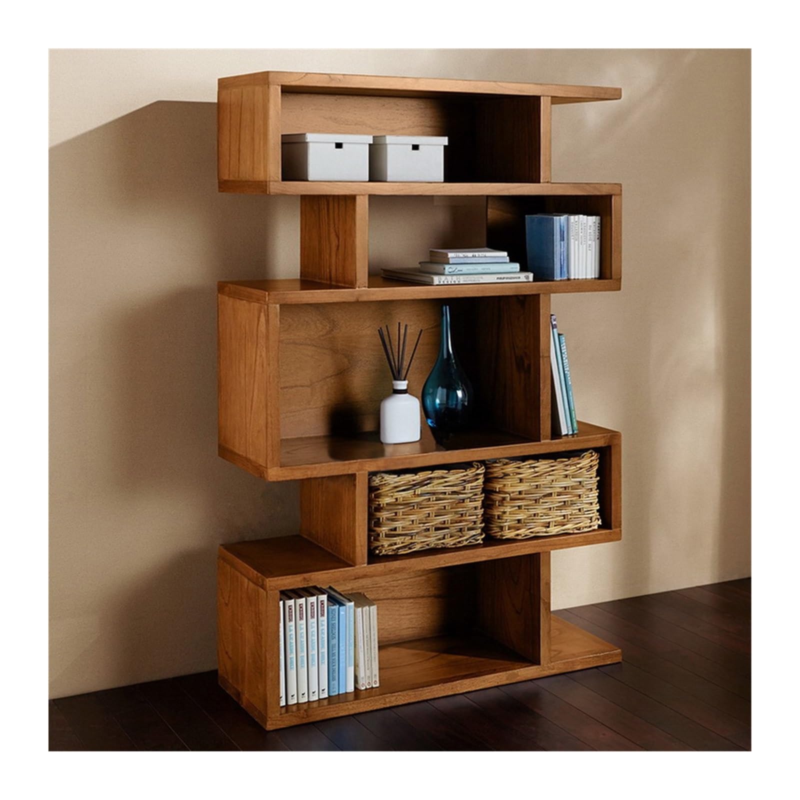 Huangj-0527 Bookcase Storage Shelves Bookshelf Floor Bookcase Modern Simple Storage Rack Living Room Display Rack Creative Entrance Cabinet Book Shelves