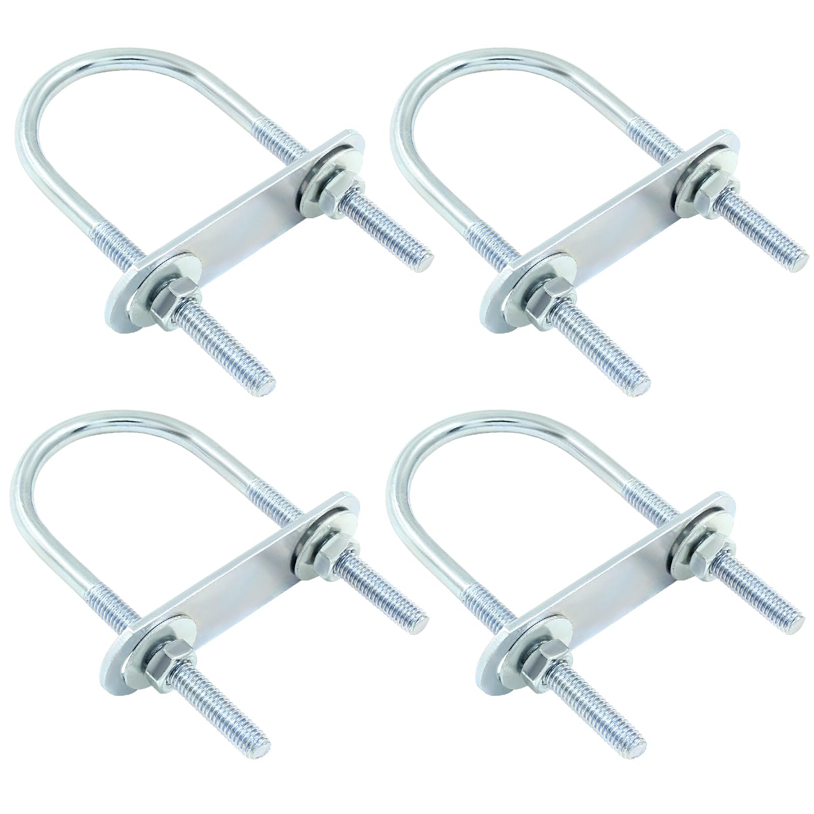 M6 U-Bolts - 4 Sets, Heavy-Duty Fasteners -7