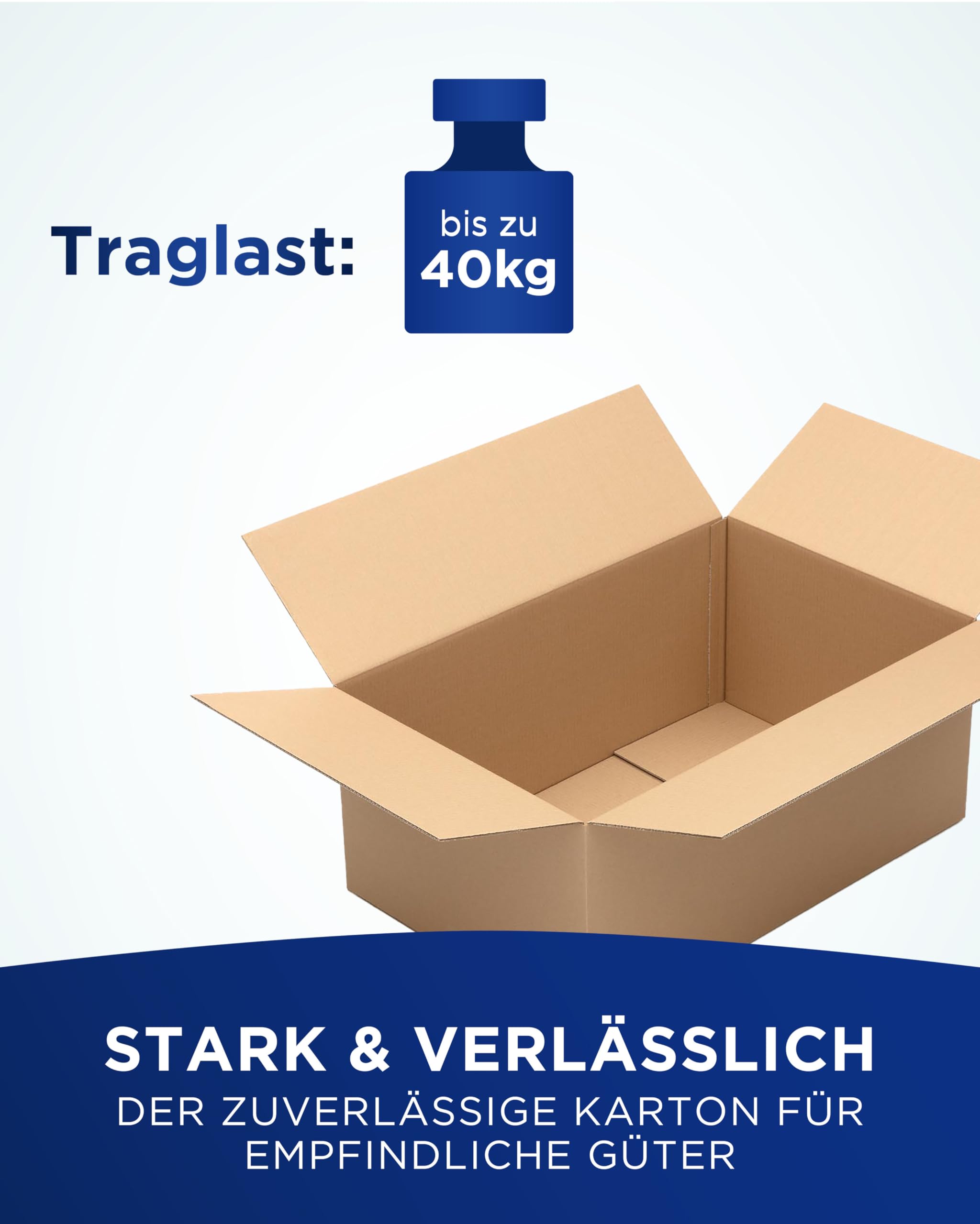 KK Verpackungen Versandkartons 700 x 450 x 290 mm Braun 2-wellig (Außenmaß 710 x 460 x 350 mm) | 10 Stück, Faltkartons Kartons für Versand als DHL Paket Hermes Paketklasse L DPD GLS Paketklasse XL