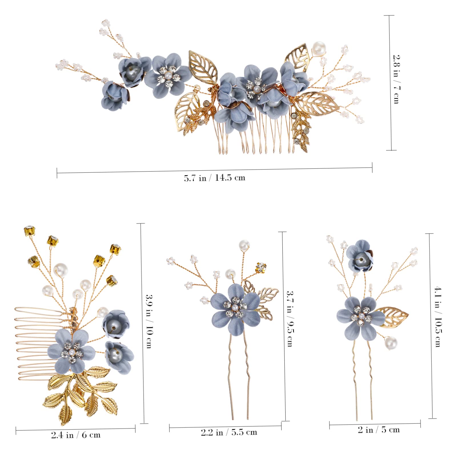 Beavorty 6 Juegos De Elegantes Para El Pelo De Boda Para Mujer Accesorios Para El Cabello Con Palillos Y Horquillas Para Ocasiones Formales.