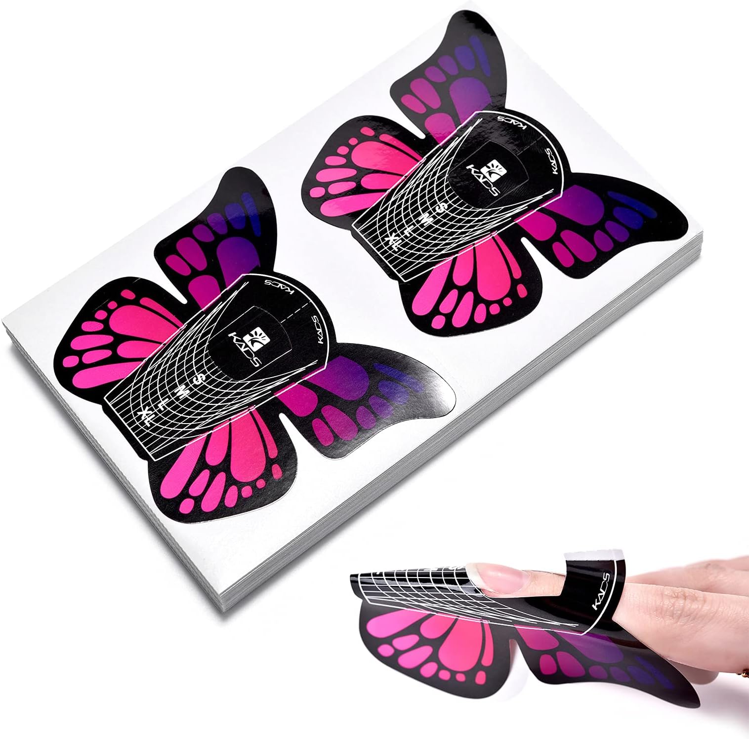 Nail Forms Tips Extension Guide Sticker Nail Art Butterfly Sticker Gel/Acrylic Nail Polish 100 pcs (Size-1)