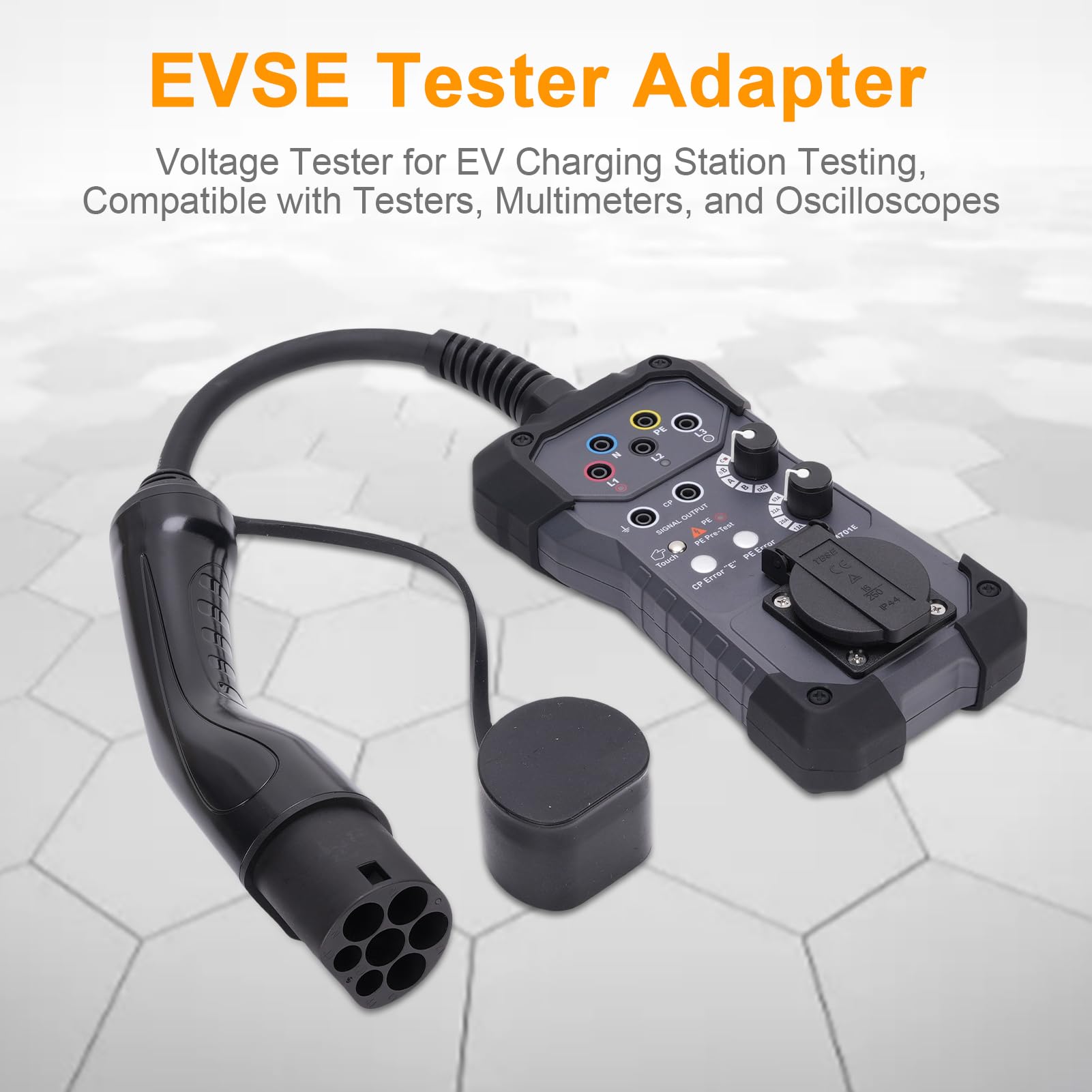 Luocute Adattatore del Tester EVSE, Presa Universale 4 Mm, Tester di Tensione per Test della Stazione di Ricarica EV, Compatibile con Tester, Multimetri e Oscilloscopi