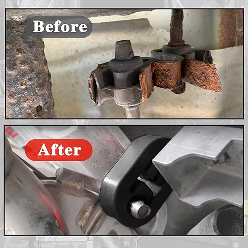 Miniatura 4 de 2 piezas de goma para suspensión de escape de 2 agujeros, diámetro del orificio de 0.429 in, 0.43 pulgadas, aislamiento de escape universal, caucho