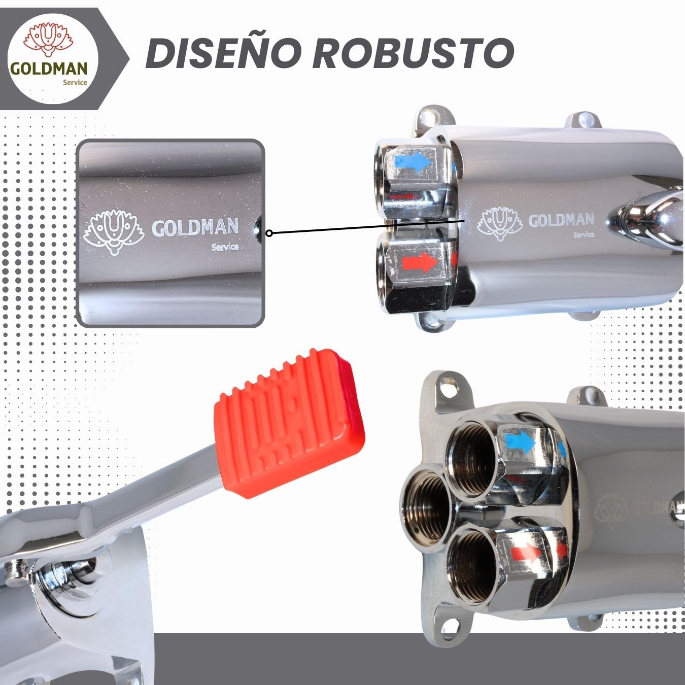 GOLDMAN SERVICE | Grifo Pedal Simple Mezclador Regulable de Pie Dos Aguas Fría - Caliente | Usos Fregaderos Cocinas Industriales Hostelería y Sanitarios