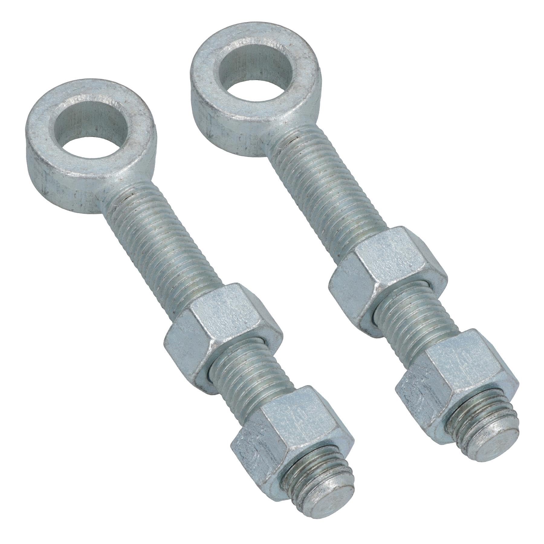 Swing Gate Long Eye Bolts Hinge + Nuts Adjustable Zinc Plated 20 x 200mm 1pc