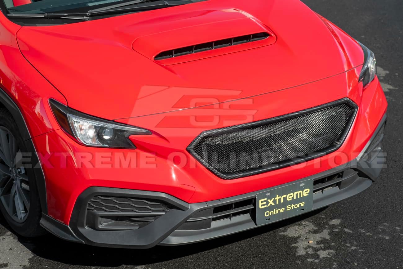Replacement For 2022-Present Subaru WRX Models | JDM ChargeSpeed CS Style Carbon Fiber Front Bumper Upper Grille Guard Vent Cover WRX-22-Grille-CF