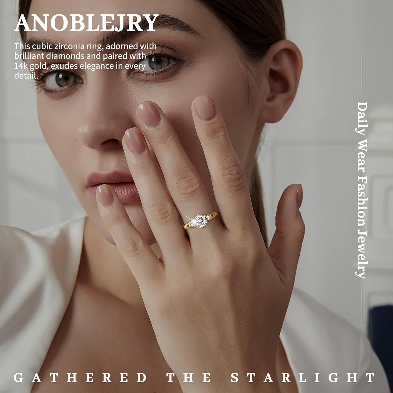 Moissanite Engagement Rings for Women, 14K Gold Rings for Women Wedding Promise Ring Sister Christmas Gifts Anniversaries Gifts for Her