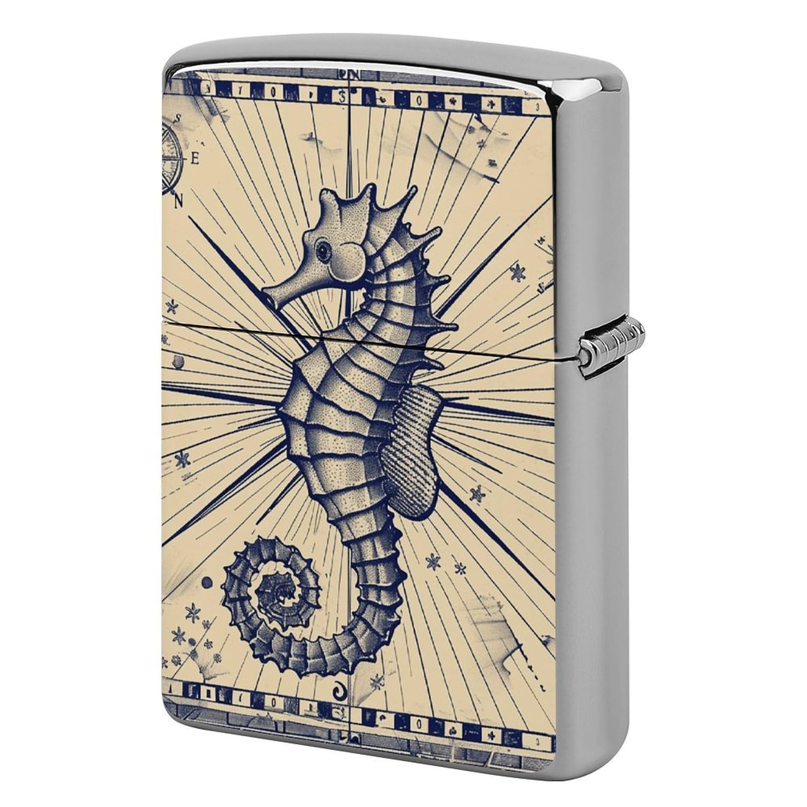 Old Nautical Chart Style Lighter Case for Men, Personalized Lighter Cover for Valentine's Day Gifts, Flip-Top Lighters Shell for Outdoor, Portable Lighters Protective Sleeve