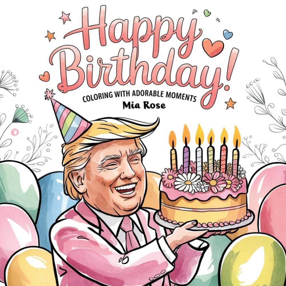 Happy Birthday!: Coloring with Adorable Moments: A Fun & Hilarious Donald Trump Coloring Book