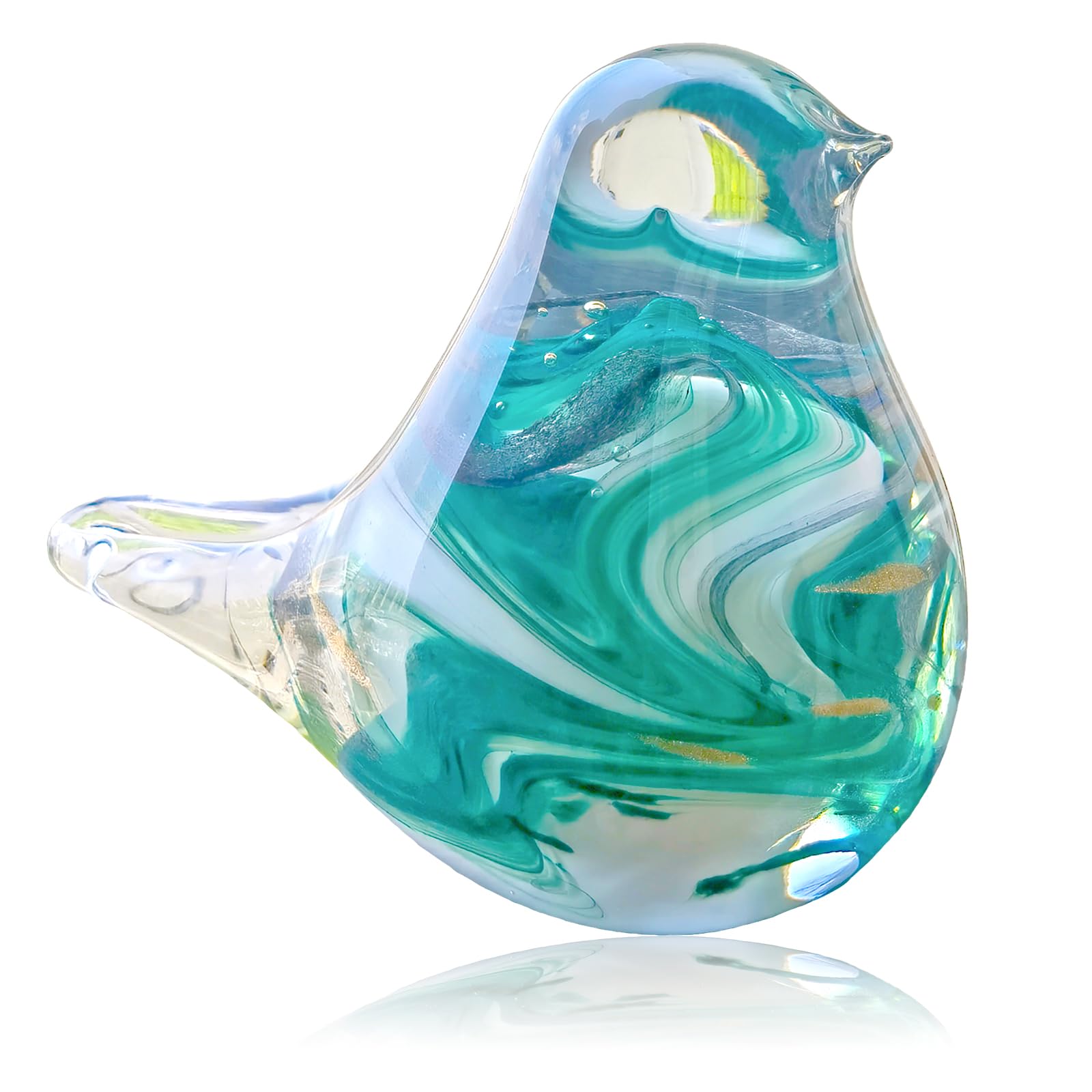 ARJDXDP Handmade Art Glass Blown Bird Collectibles,Art Glass Bird Figurine Christmas Birthday Gift Home Table Ornament Decor