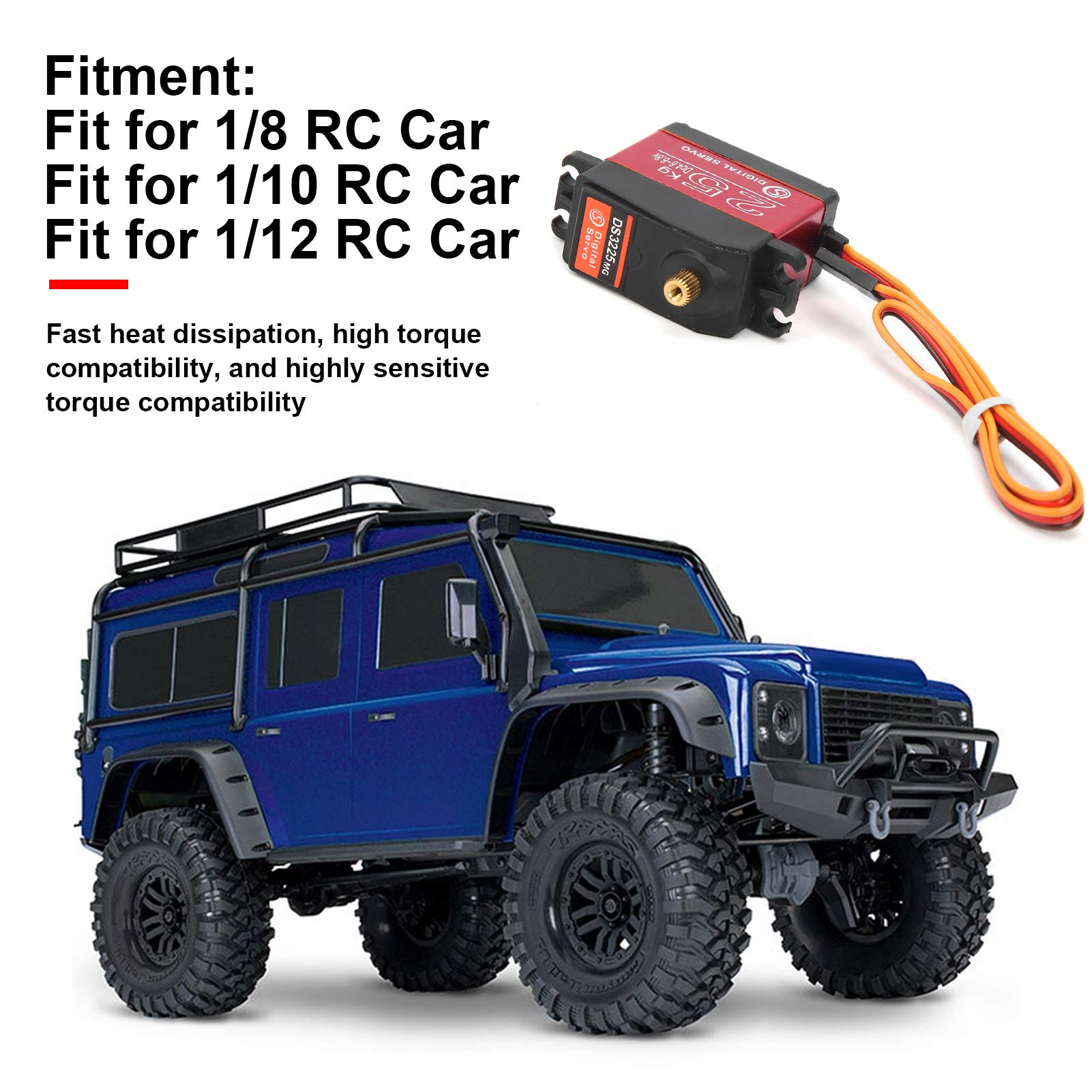 DS3225 25 Kg Digitales Servo Robuster High -Metal -Ausrüstung für RC -Autos
