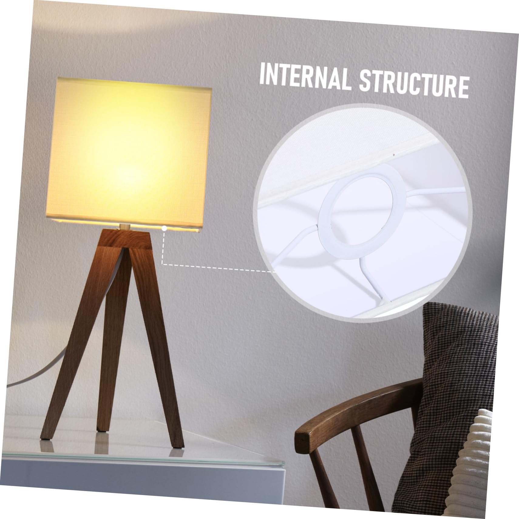 Ciieeo Rectangle Fabric Lamp Shade 7.09X6.50X3.94In Replacement Table Lamp Shade Cover for Indoor Lighting Soft Warm Light - Image 4