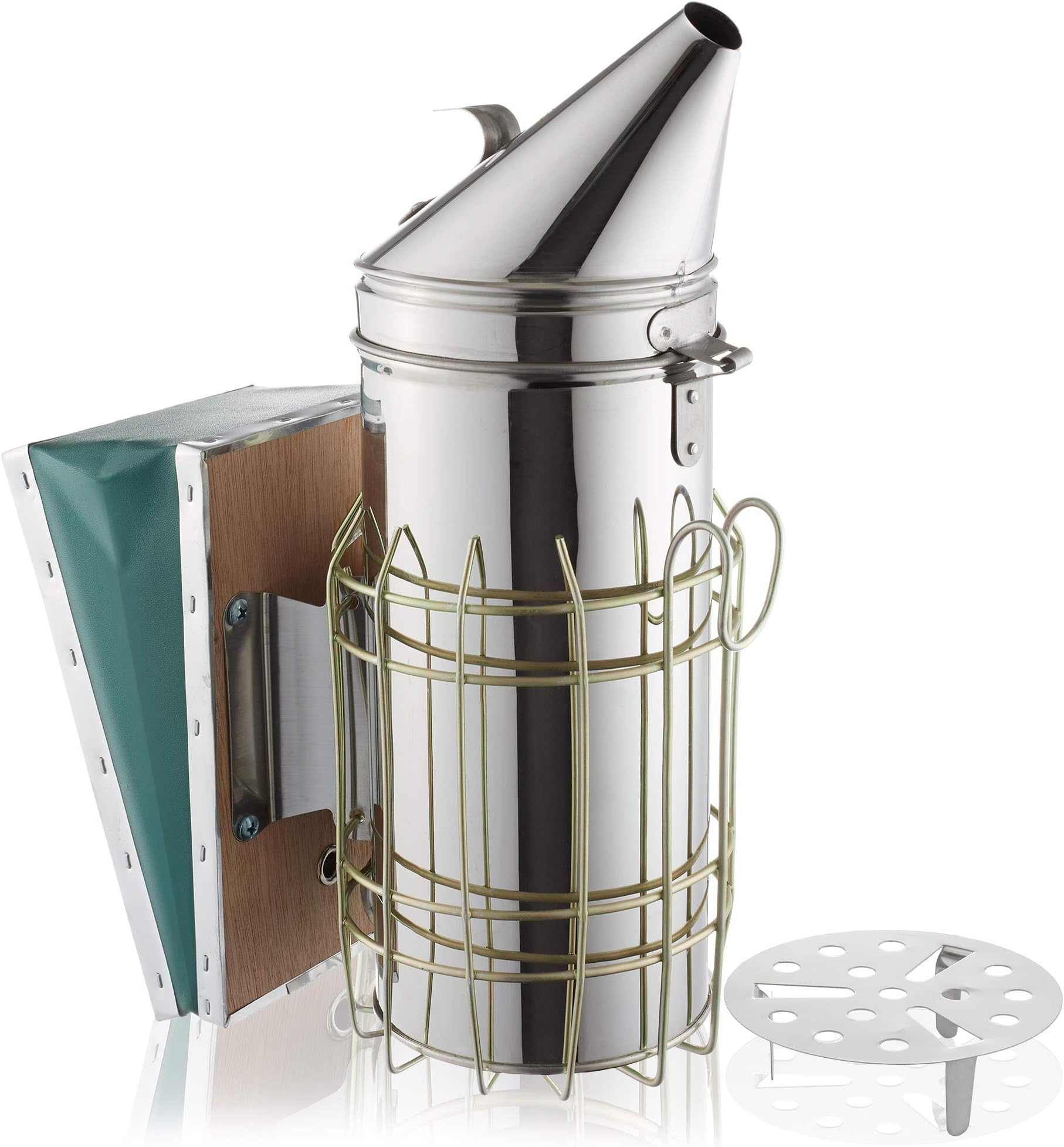 Honey Keeper 12-1/2 inch Bee Hive Smoker, Stainless Steel with Heat Shield, Beekeeping Equipment