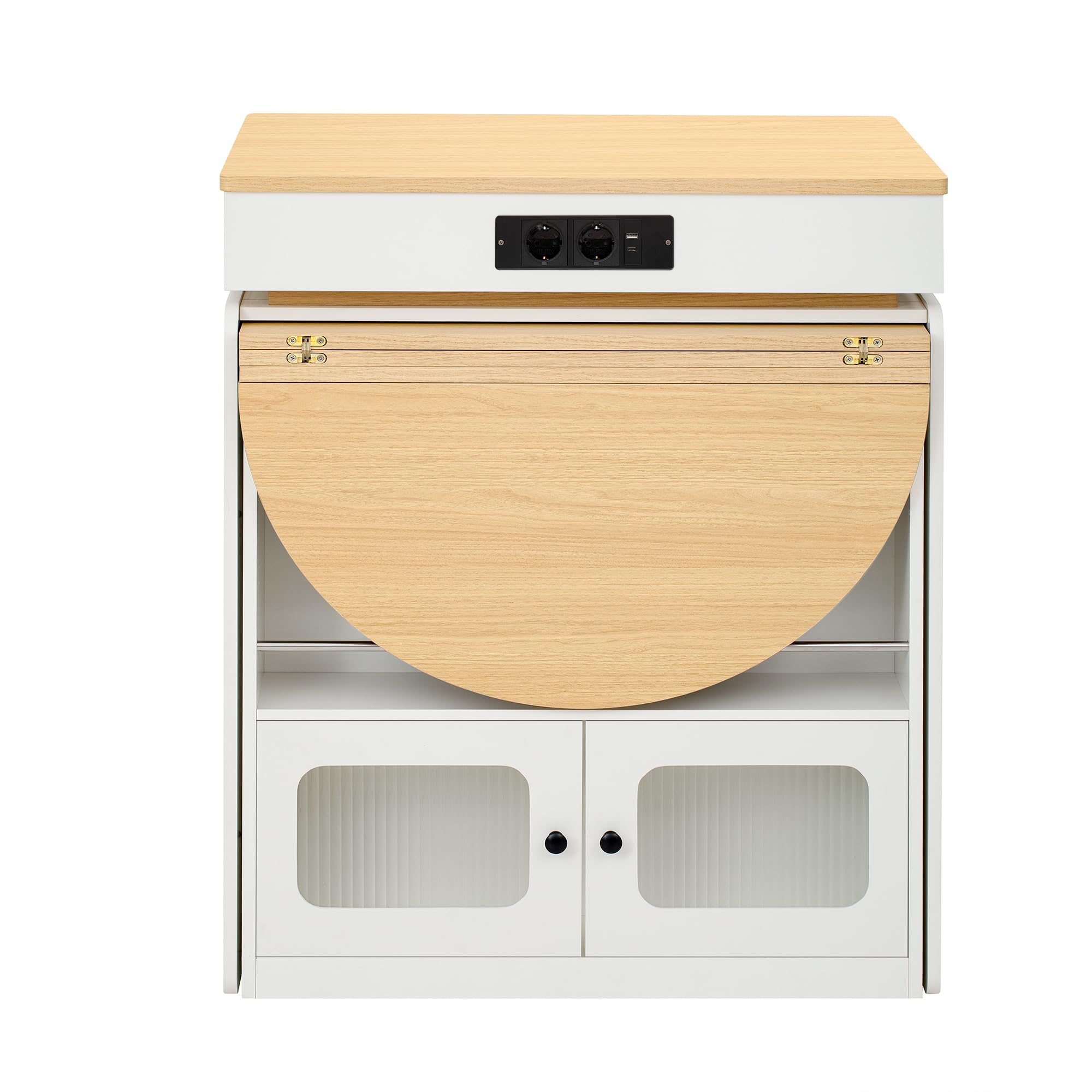 Isola da cucina con ruote, tavolo da pranzo allungabile, credenza con cassetti, credenza o tavolo da bar per cucina e sala da pranzo, bianco
