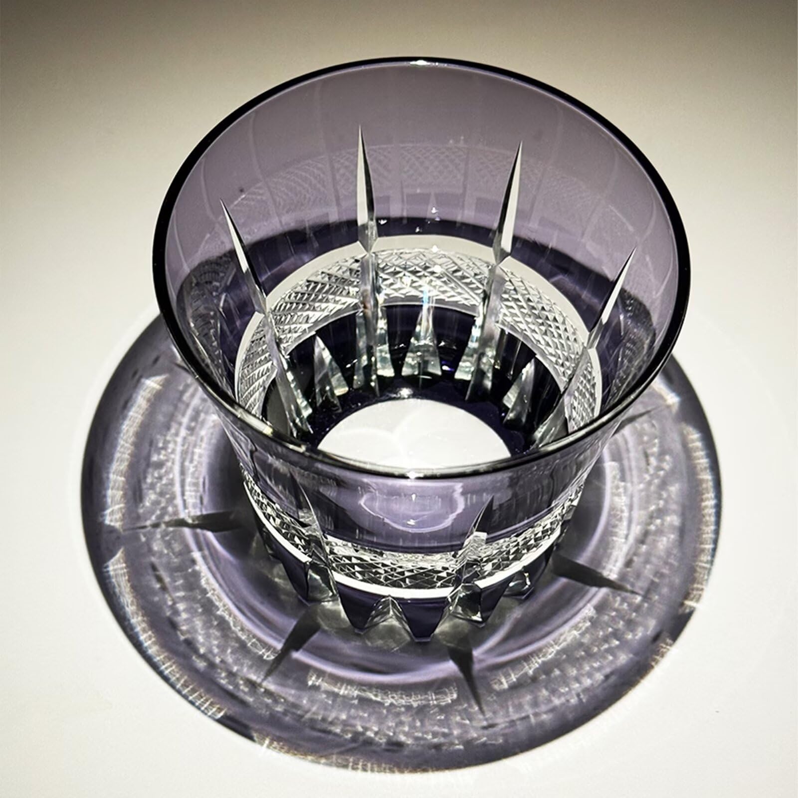 Bicchieri Senza Piombo, Cristalli Viola, Rocce Vecchio Stile, Vetro, Taglio Geometrico, Accenti di Diamanti(One PCS)