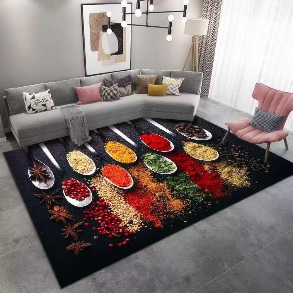 Tapis de salon rouge lavable pour simplifier la vie des parents