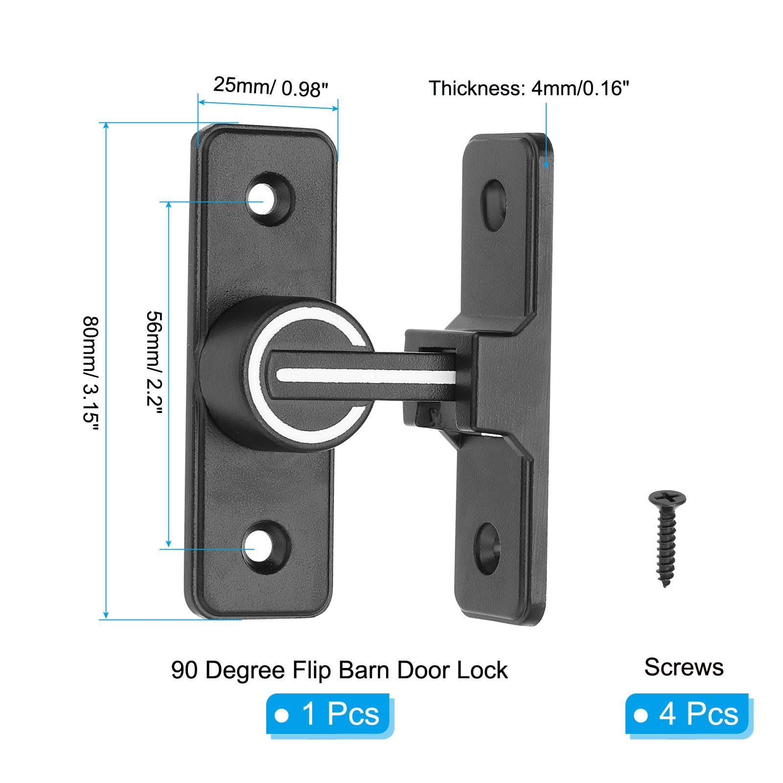 PATIKIL 90 Degree Barn Door Lock - Image 2