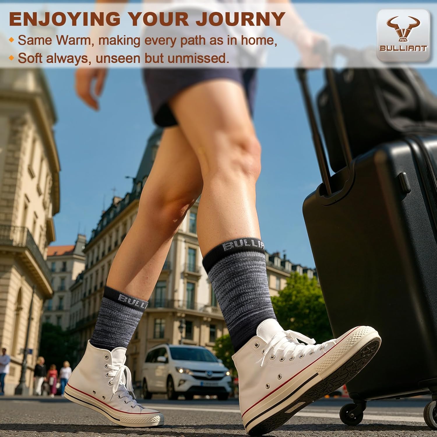 BULLIANT Compression Socks for Men 6Pairs, Athletic Crew Socks Cushioned For Men Sports Running-Arch Support - Image 6