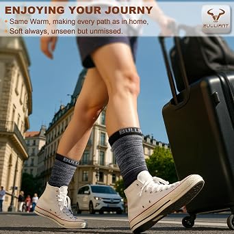 BULLIANT Men 6-Pack Athletic Compression Crew Socks for Running Gym Sports