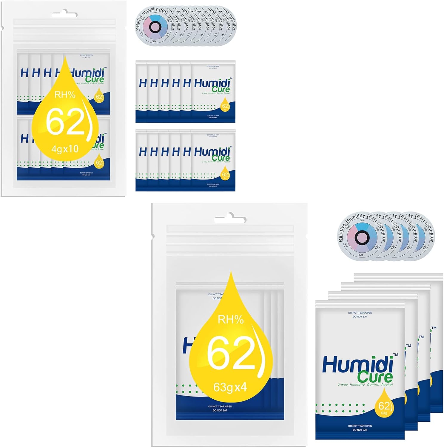 HumidiCure RH62 Humidity Control Pack,14Pcs 2Way Humidor