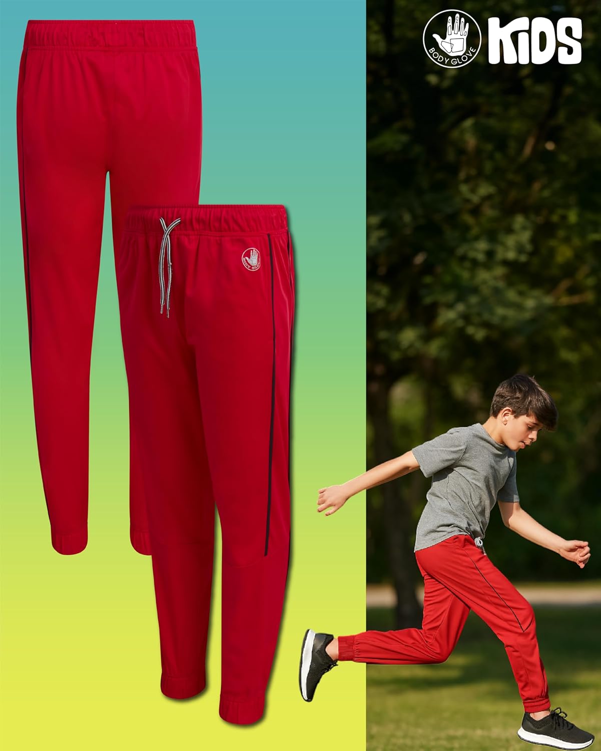 Body Glove Boys Sweatpants - 4 Pack Performance Tricot Boys Joggers with Drawstring Waist - Kids Soft Stretch Athletic Pants - Image 2