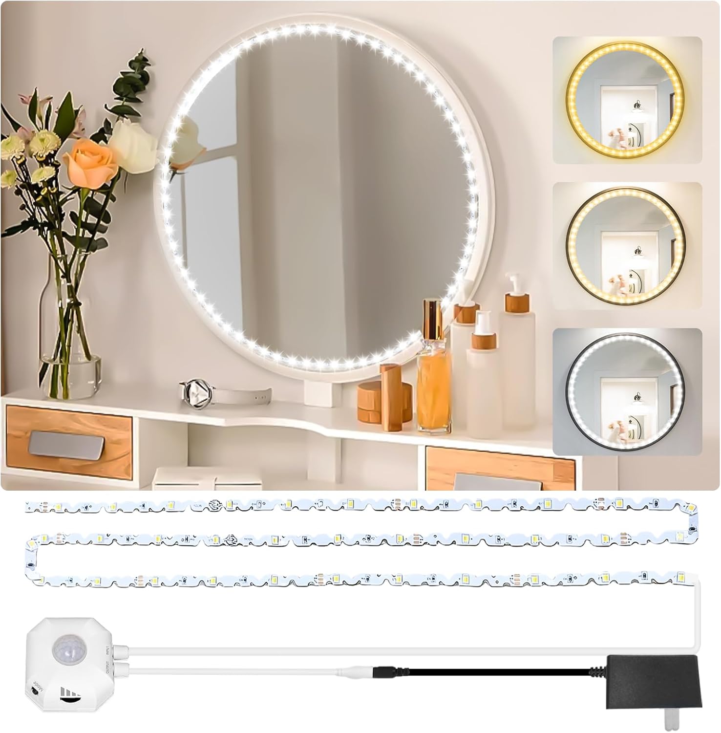 Daymeet Motion Sensor Led Vanity Mirror Lights, 13ft Motion Activated