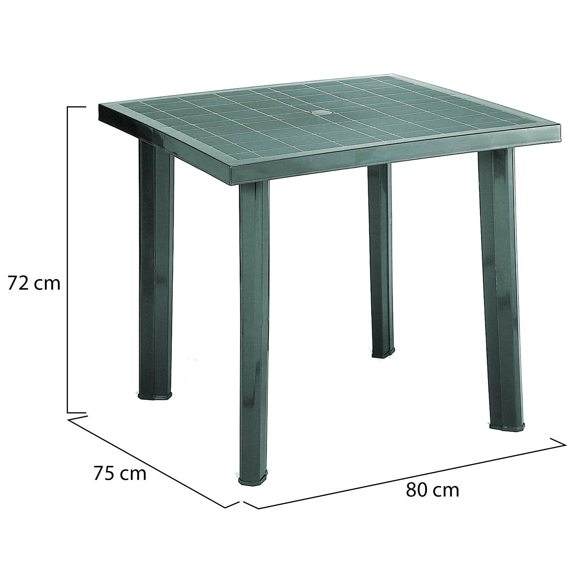 Dmora - Table rectangulaire modulable, Made in Italy, 80 x 75 x 72 cm, Couleur verte