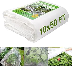 KLEWEE 10 x 50 FT Garden Mesh Netting, Ultra Fine Plant Netting Covers, Garden Netting for Raised Beds Vegetables, Fruit Tree Netting for Blueberry Bushes Barrier Screen Protection Net Cover