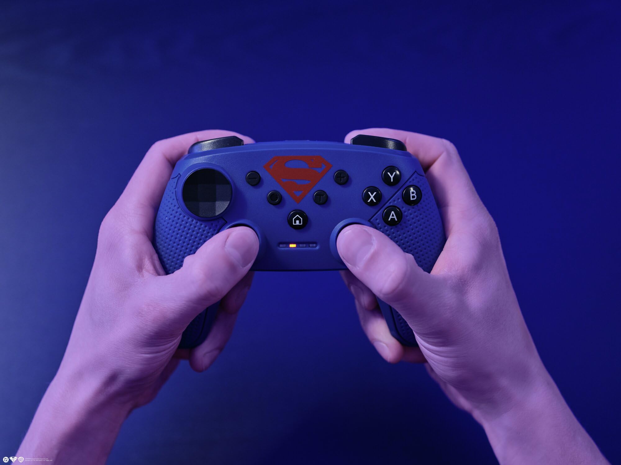 GXTrust 542SM Muta Manette Switch & PC sans Fil Licence Superman Bluetooth / 2.4GHz / USB, Batterie Rechargeable, Contrôleur de Jeu Nintendo Switch OLED/Lite iOS Android Consoles Windows, Bleu