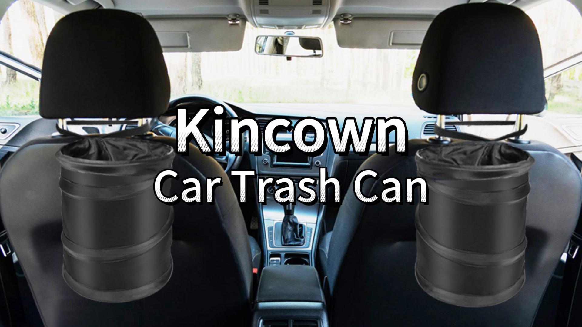 Image of Car Trash Can, 2 Packs 2.6 Gallons Collapsible Car Garbage Can | Pop-Up Trash Can for Car Front Back Seat, Portable Car Trash Bag Hanging for Vehicle SUV Rv Truck Accessories Interior, Black
