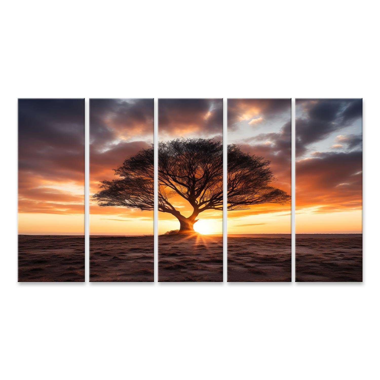 islandburner Primer cuadro sobre lienzo árbol antes del atardecer cielo naturaleza belleza armonía rayos imágenes murales carteles