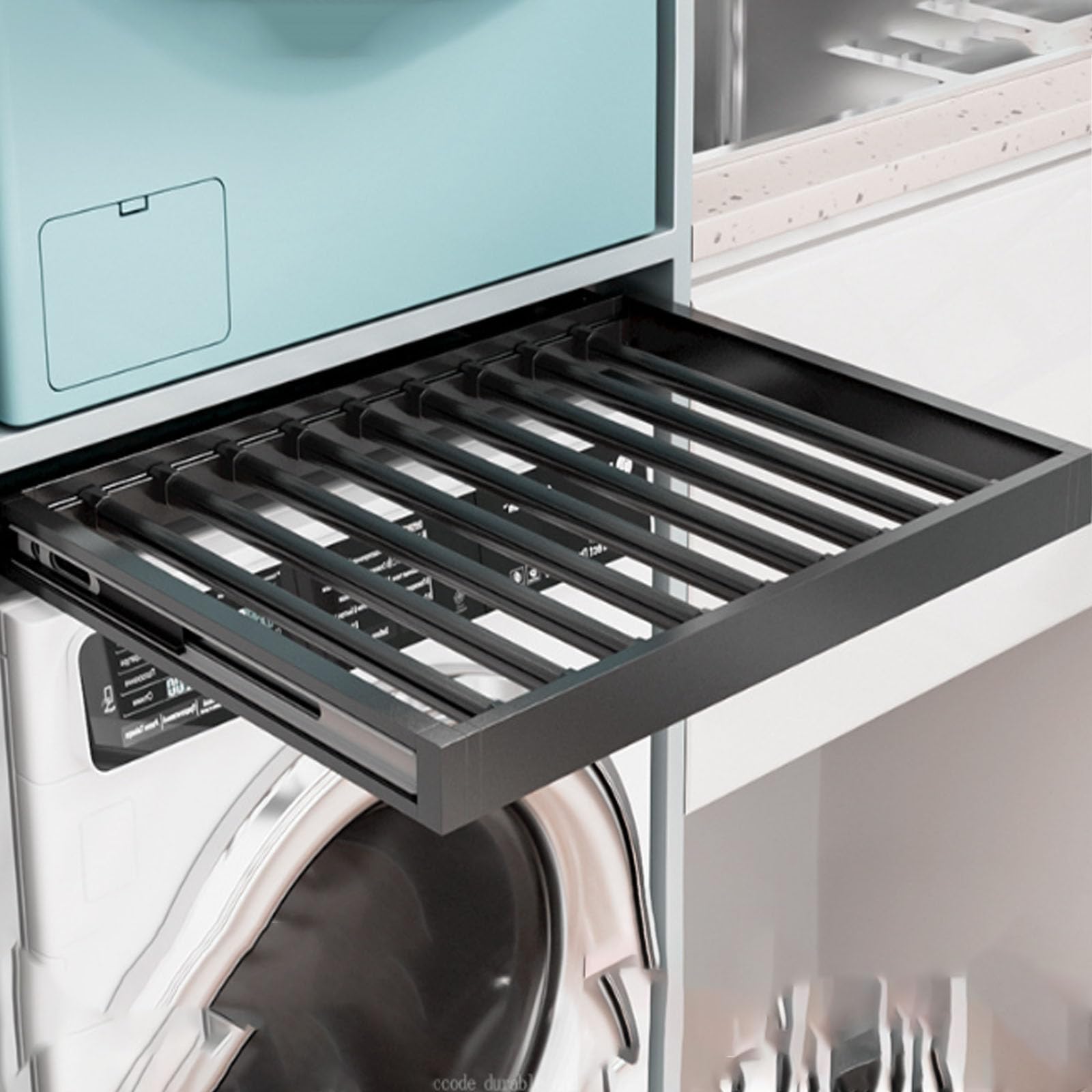 Appendiabiti estraibile in lega di alluminio, silenzioso, per pantaloni e vestiti, organizer per armadio, larghezza regolabile 61-66 cm, soluzione compatta salvaspazio