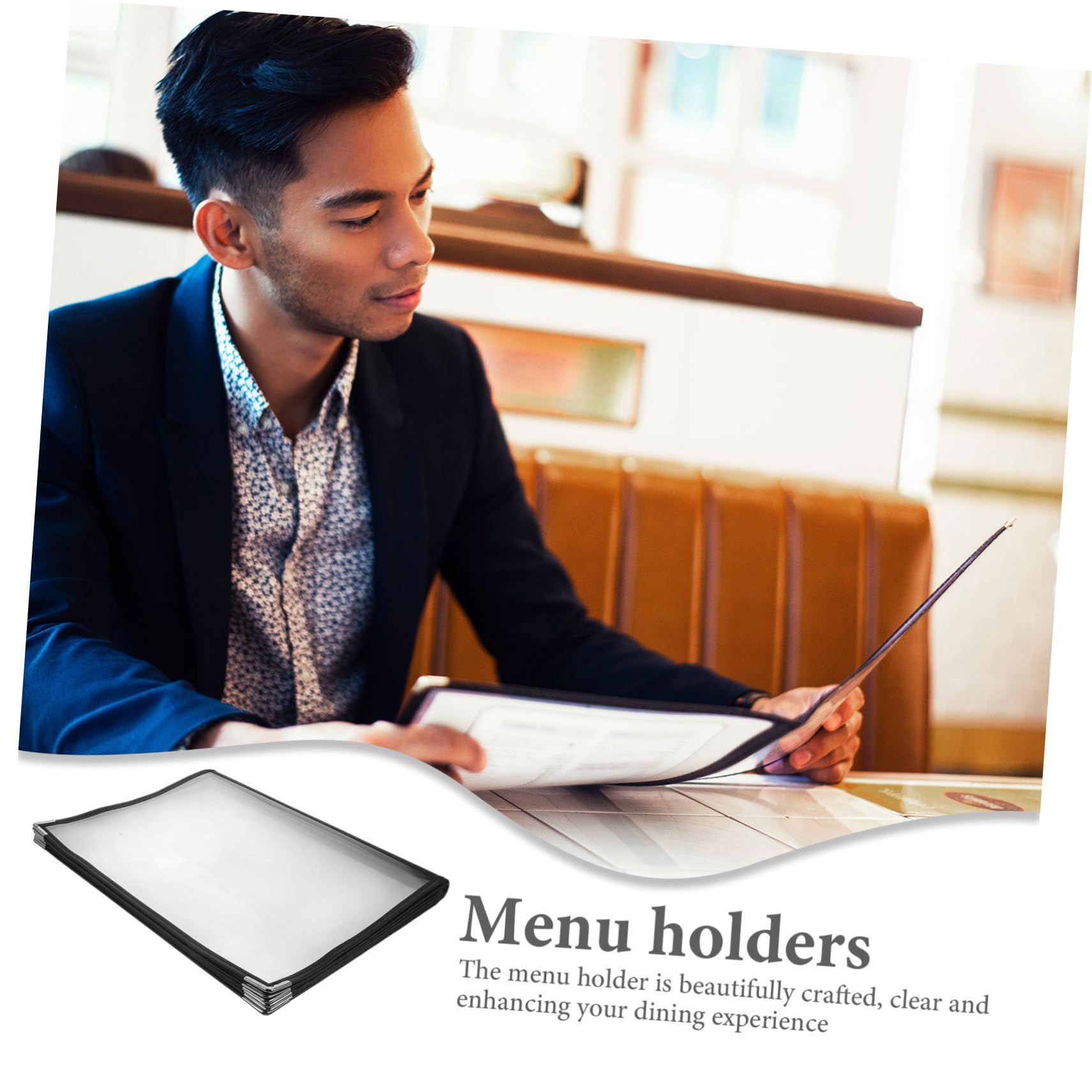 Mipcase Porta Menù Trasparente 6 Pagine 12 Facciate Cartella Menù Per Ristorante Bar Cafetteria Facile e Veloce Accessorio Essenziale Per Servizio Clienti